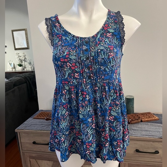 LC Lauren Conrad floral tunic tank - Picture 1 of 3